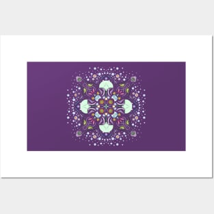 floral mandala Posters and Art